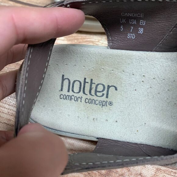 HOTTER Comfort Concept Candice Beige Leather Sandals Size 7 EU 38 - Picture 10 of 11